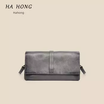 Hahong Spring and Summer New High-Grade Baguette Light Luxury Full-grain Leather Women Shoulder Single Shoulder Underarm Bag Classic