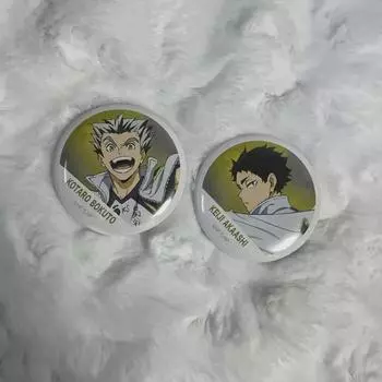 Haikyu Fukurodani Bokuto Kotaro Akaashi Cage Can бейдж-баннер, акрил