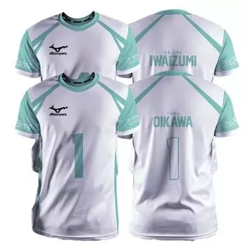 Haikyuu Aoba Johsai Белый мультфильм аниме косплей мужской трикотаж летние детские футболки с коротким рукавом топы 2024 модная женская футболка S белый