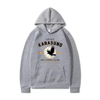 Haikyuu Cartoon Anime Streetwear Harajuku Karasuno Fly High Graphic Print Hooded Men Hoodies Trendy Streetwear Women Hoodies XS жёлтый