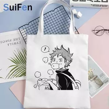Haikyuu сумка для покупок bolsas de tela эко продуктовый покупатель сумка для вторичной переработки сумка для покупок складная саколас 24*26cm