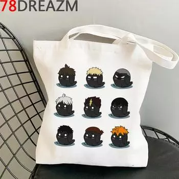 Haikyuu сумка для покупок bolso джутовая сумка-шоппер хлопковая сумка bolsas многоразового использования торговая сеть boodschappentas custom 24*26cm