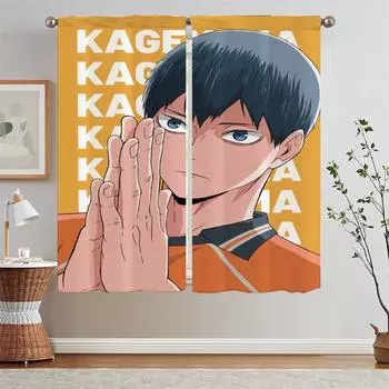 Haikyuu затемняющие шторы для гостиной, подхваты для штор, кухонные шторы, комплект из 2 предметов, тюль для кухни, перегородка из жалюзи W50xH70cmx2pcs-CL