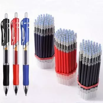 Haile большая емкость, бизнес-выдвижные гелевые ручки, стержни 0,5 мм, черные, синие чернила, шариковая ручка, школьные принадлежности для экзамена, письменные принадлежности 10pcs