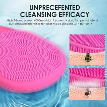 Hailicare Electric Facial Cleansing Brush Massager Waterproof Silicone Sonic Face Massage Cleaner Deep Pore Face Cleansing Brush