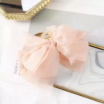 Haimeikang Сетка Бант Заколка для волос Корейский Летний Хвост Заколка Зажимы для волос для женщин Однотонные Крабы для волос Аксессуары для волос