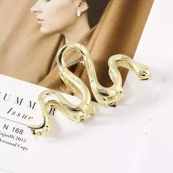 Haimeikang Сплав Змея Волосы Краб Зажим для волос Женщины Серебристый Золотистый Заколки Зажимы для волос Для девочек Хвост Заколка Аксессуары для волос