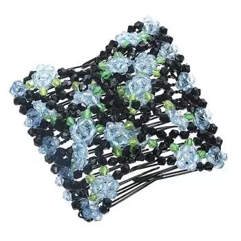 Haimeikang Волшебная расческа-зажим для волос для женщин, заколка-автомат с бусинами и цветами, шпилька для волос, эластичные двойные расчески-зажимы для волос, аксессуары для волос
