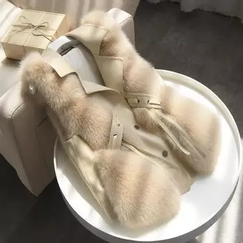 Haining зимний новый искусственный меховой жилет из лисы женский короткий жилет корейская версия тонкий меховой жилет куртка S [85-52.5 kg]