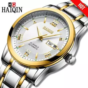 HAIQIN Мужские часы Роскошные автоматические механические часы Мужские водонепроницаемые спортивные часы Наручные часы