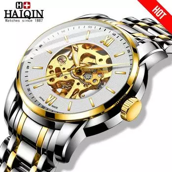 HAIQIN мужские деловые механические наручные часы класса люкс
