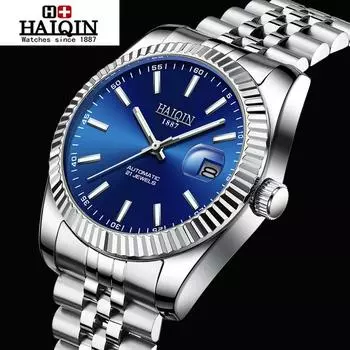 HAIQIN Мужские водонепроницаемые механические часы