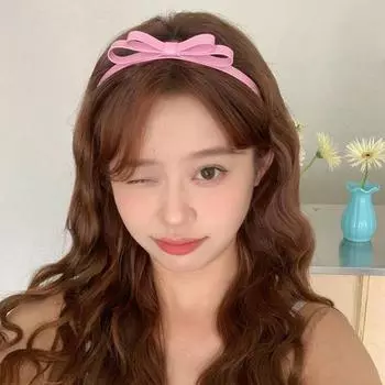 Hair Accessories Non Slip Hair Band Women Hair Hoop Korean Hairband Balletcore Bow Headband Bowkont бежевый