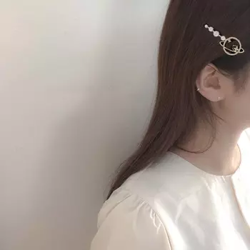 Hair Accessories Trendy Zinc Zinc Alloy Jewelry Rhinestone Women Hair Clip Star Moon Barrettes Planet Hairpin Planet