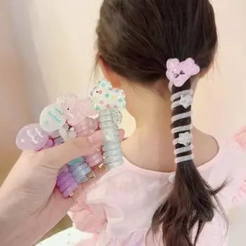 Hair Band Spiral Coil Rubber Band Rabbit Telephone Line Hair Rope Children style1
