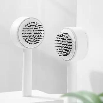 Hair Brush Comb Circular Air Cushion Massage Hair Comb One-click Clean Up Hair Loss Air Cushion Massager Brush белый