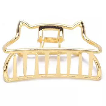 Hair Claw Clips Metal Strong Hold NonSlip Cat Shape Jaw Clips Hair Holder for Women(Golden )