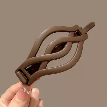 Hair Clip Banana Clip Headdress Frosted Twisted Clip Elegant Travel кофейный