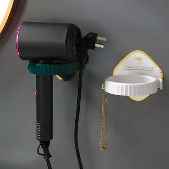 Hair Dryer Holder Rack Wall Mounted Hair Straightener Dryer Holders Bathroom Organizer Storage Rack Shelf Bathroom Accessories белый