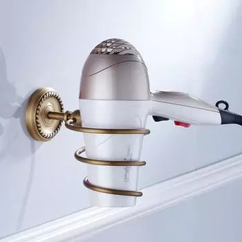 Держатель для фена Настенная сушилка Подставка для выпрямителя Органайзер для фена Ящик для хранения Держатель для туалетного вентилятора Аксессуар для ванной жёлтый