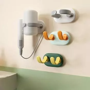 Hair Dryer Holder Wall Mounted Adjustable Hair Dryer Storage Rack Bathroom Punch-Free Air Blower Holder Hairdrier Organizerstyle