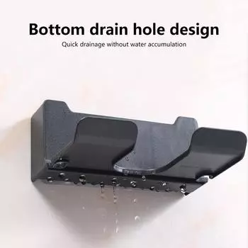 Держатель для фена, настенный кронштейн для фена, органайзер для фена, полка для держателя вентилятора для унитаза, аксессуары для ванной комнаты чёрный