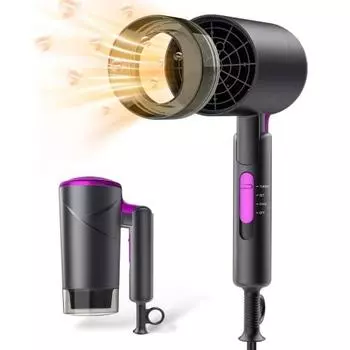 Hair dryer, large air volume, quick drying, cold/hot air switching, 3-level adjustment, foldable, quiet, lightweight, hair salon grade, hair care, pre