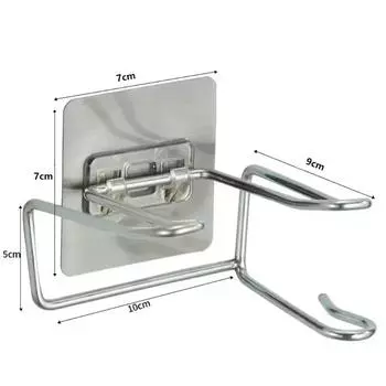 Hair Dryer Rack Stainless Steel Rack Toilet Punch-free Hanger Bathroom Hair Dryer Wall Hanging Storage Shelf Home Organizer