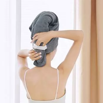 Шапочка для сушки волос Суперабсорбирующая Быстросохнущая Утолщенная Меньше Пушистости Легкая Шапочка для сушки волос синий