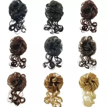 Hair Fake hair circle Artificial High-temperature Fiber Bride Braiding Wig Lazy Messy style Fluffy 15cm