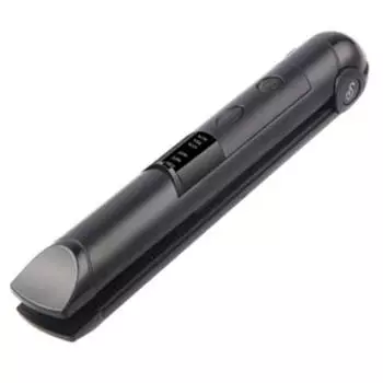 Hair Iron Cordless USB Rechargeable Mini Size Straight Curl 2WAY Temperature Adjustment Remaining Level Display Lightweight Travel Portable Black