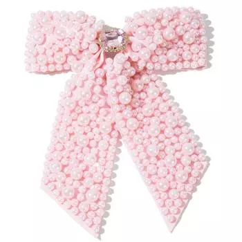 Hair Jewelry Pearl Bow Hair Clips Fashion Beads Bowknot Hairpin Hair Band Bow Spring Clip Party