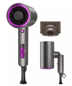 Hair large air quick hair overheating prevention with foldable for use dryer, volume, drying, care, function, nozzle, lightweight, home/salon