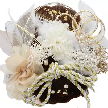 Hair Ornament Graduation Ceremony Coming of Age Ceremony Japanese Clothing Kimono Wedding Feathers Chiffon Flower Gypsophila Yukata Mizuhiki Black коричневый