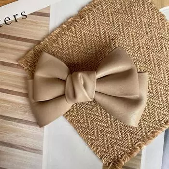 Hair Ornament PU Leather Girls Women Duckbill Clips Hair Clips Headwear Bow Hairpin Spring Clips