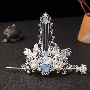Hair Photo Props Ancient Style Hair Crown Hairstyle Design Tool Hanfu Hairpin Crane Hair Stick