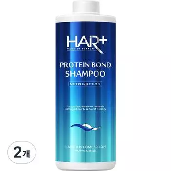 Hair Plus Protein Bond Слабокислотный шампунь для сильно поврежденных волос, 1 л, 2 шт.