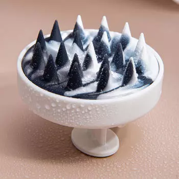 Массажер для волос и кожи головы Скруббер Мягкие штифты Глубокая очистка Шампунь Щетка Ручной массаж головы black