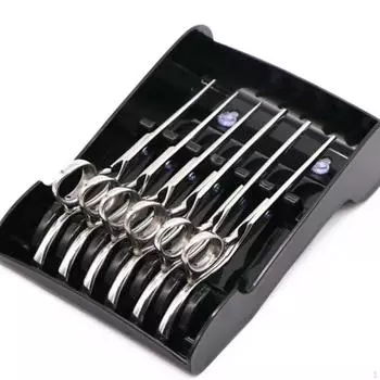 Hair Scissors Storage Box with Suction Cup for Barbers 5.5x8inch Organizer чёрный