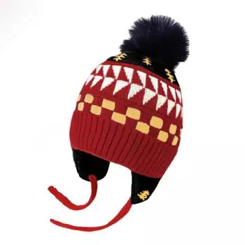 Hairball Children Beanies Cap Warm Kids Earmuffs Cap Cute Baby Knitted Hat Windproof