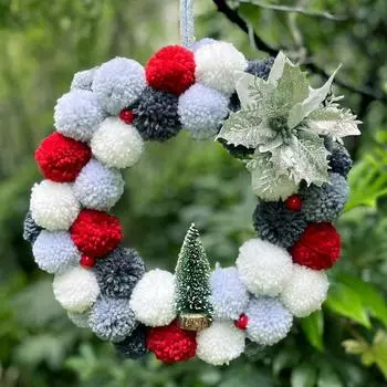 Hairball Garland Christmas Door Decoration Pendant Holiday Ornament Multicolour