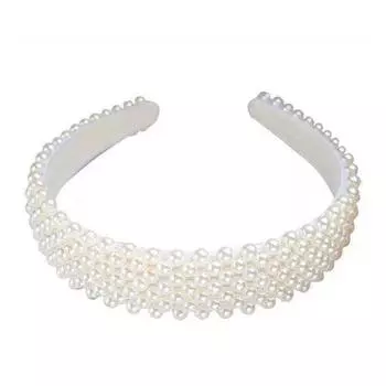 Hairband Glitter Beaded Pearl Thick Fashion Headbands Headwear Gift for Women Girls Wedding Party Beach Ornament