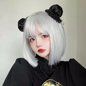 HAIRCUBE Полный короткий термостойкий парик для взрослых, маленький, Harajuku, с глубоким вырезом, термостойкий парик, парик, боб, кудрявый, устойчивый, натуральный, боб, лицо, стиль, челка, повседневный,