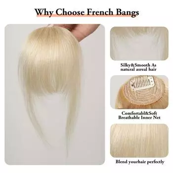 HAIRCUBE Светло-русые человеческие волосы Челка Тупая стрижка Натуральные волосы Челка Бахрома Накладные волосы на заколке для наращивания волос для женщин Афро