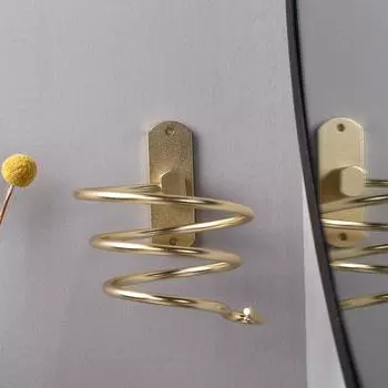 Hairdressing Hair Dryer Holder Blower Bracket Wall Hanging Bathroom Accessories золотой