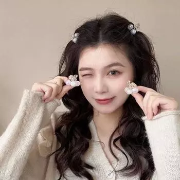 Hairgrips Sweet Shark Clip Geometric Hair Crab Clip Headwear Pearl Hair Claw Girls style4