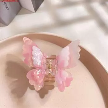 Hairpin Colorful Gradient Girl Double layer Butterfly Grip Clip Sweet Super Fairy Hair Accessories Hair Grip