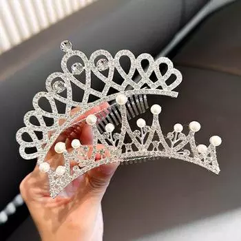Hairpin Cosplay Pros Children Girls Hair Comb Rhinestone Hairpin Princess Tiaras Crystal Crowns C