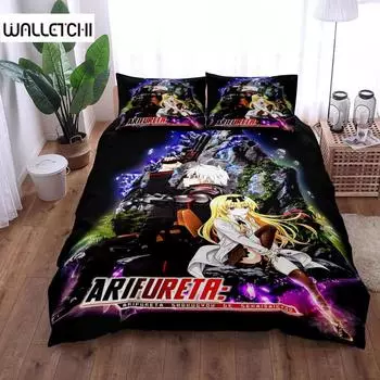 Hajime X Yue Arifureta Duvet Cover Set King Queen Double Full Twin Single Size Bed Linen Set EU single(135x200cm)