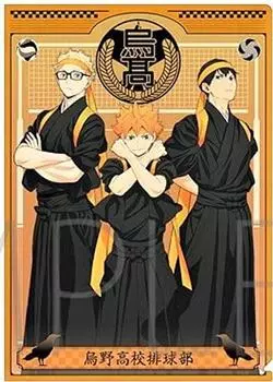 Хайкю!! НАВЕРХ Очистить файл Хината, Кагеяма и Цукишима Карасуно Кимоно команды поддержки старшей школы